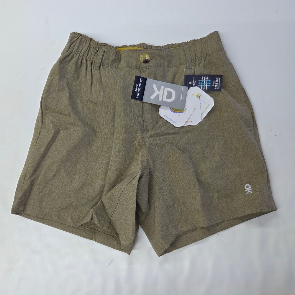 Little Donkey Andy Shorts Mens Small Khaki Heather 4-Way Stretch Performance NEW